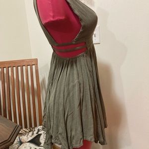 Flowy mini dress cutout v neck